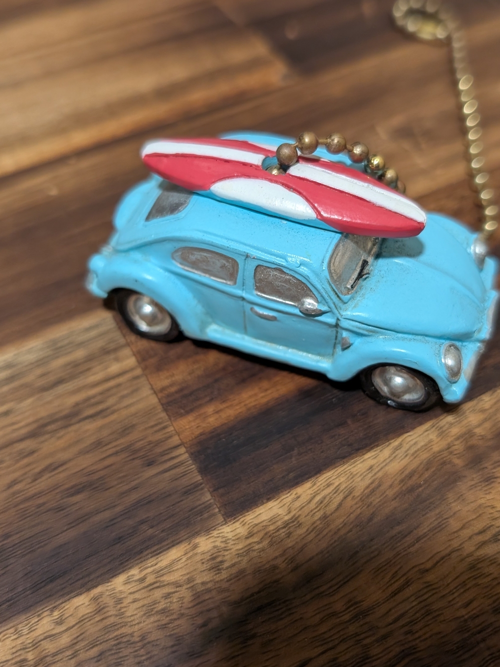 Ceiling Fan Pull Chain 
Volkswagen Beetle W/Surfboard Beachy/Nautical/Costal